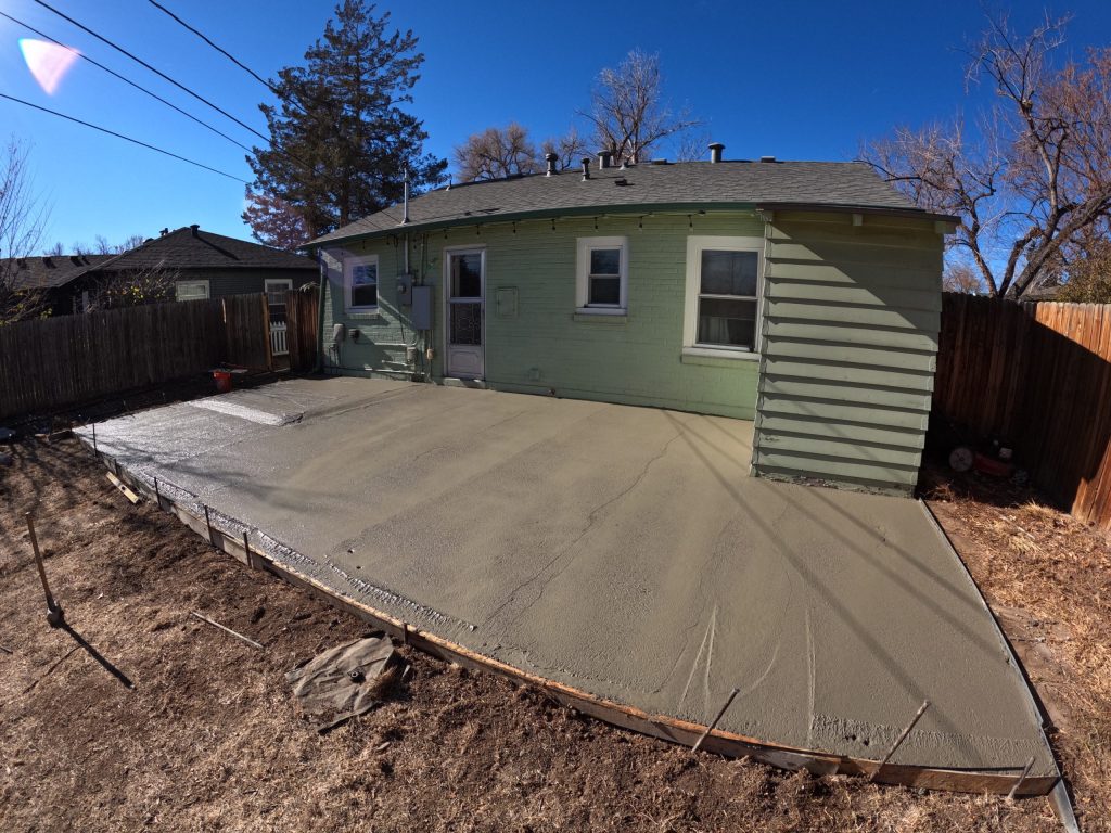 Denver concrete patio formed and poured in East Colfax, Denver, CO